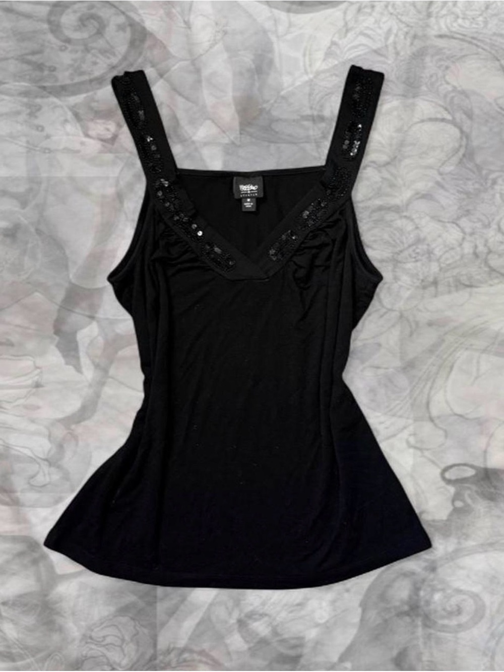 Black Sequin Tank Top